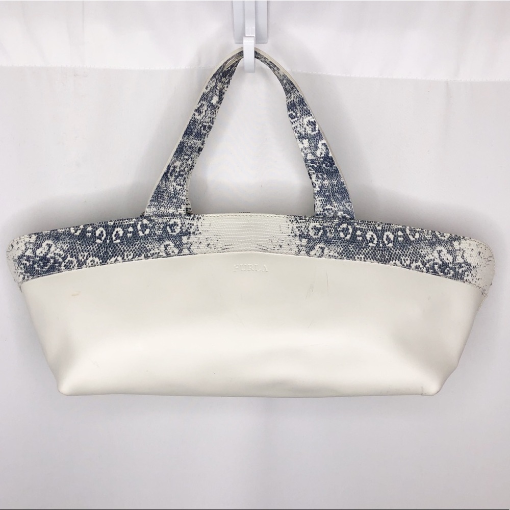 Furla Polished Leather Baguette Handbag